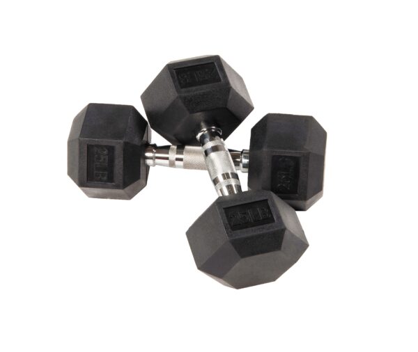 Mancuernas hexagonales c/revestimiento de goma 25LB